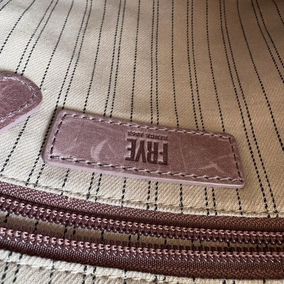 Frye Melissa Leather Top Zip Crossbody Bag Smokey Lavender - Picture 12 of 16